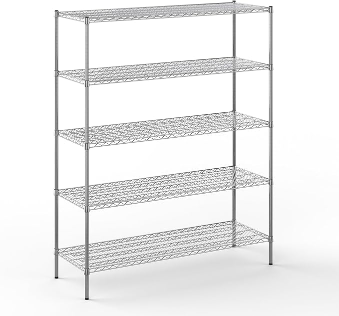 Regal Altair 21" Deep x 60" Wide x 74" Height Wire Shelving Kit | 5-Tier | NSF Commercial Storage Rack Unit