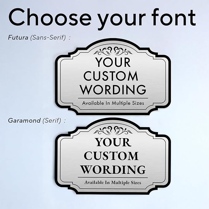 Design 24x18 In Metalic Silver Decorative Outdoor Personalized Aluminum Driveway Signs, Custom Waterproof Made In USA