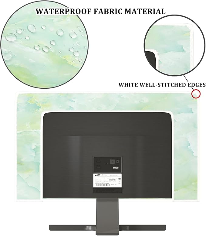 Baocicco Sage Green Marble Waterproof TV Dust Cover 50, 51, 52 Inch Anti-Static Dustproof Abstract Creative Desige Television Accessories TV LCD Screen Texture TV Decoration for Tablet