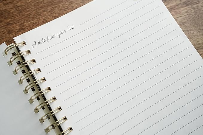 Paper 'n Such Guest Book for Rental House - Vacation Home - Short Term Rentals, Host Essentials, Spiral Hardcover Welcome Log for Airbnbs- 200 Pages (World Map)