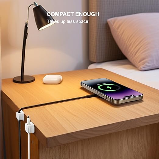Picozon 12 Pack Magnetic Cable Clip Organizer Cord Holder, Picozon Adhesive Cable Management, Wire Phone USB Charger Cable Holder Keeper Organizer for Car, Office Home Desktop, Wall, Night Table