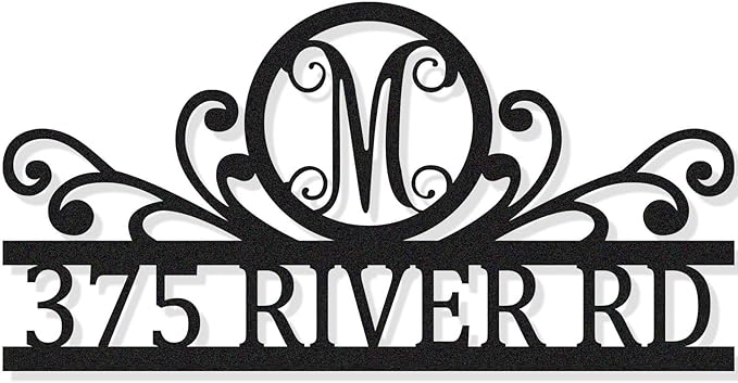 House Numbers for Outside With Custom Initial, Custom Metal House Numbers Sign, Address Numbers for House, Address Plaque for House, Outdoor Numbers for House Address, Personalized Metal Address Sign