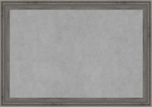 Amanti Art Grey Framed Magnetic Board 19x27 Medium Vision Board for use with Magnets, 100% Metal Sheet to Display Items as Office Decor or for Home Organization in mudroom, Kitchen or Kids Room