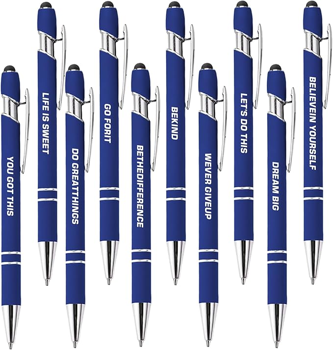 CRME 10pcs Funny Nurse Pen with Inspirational Quotes Stylus Pens Black Ink Office Essentials Funny Team Gifts Motivational Gift for Office