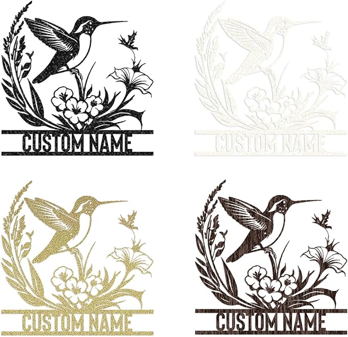 Personalized Metal Signs | Bird Metal Wall Art | Metal Name Sign Birds Welcome Plaque | Custom Garden Sign Yard Signs | Personalized Wedding Gifts | Housewarming Decor Indoor Outdoor