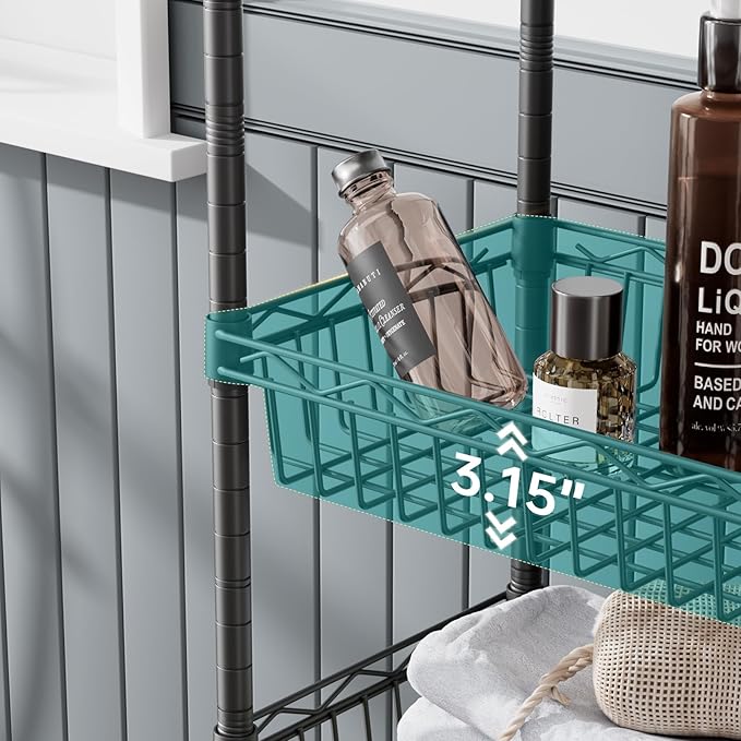 SINGAYE Shelf Closet Wire Shelving：Adjustable Metal Unit for Laundry Room Organization Bathroom Kitchen Home Storage with Wheels Pantry Rack Shelves