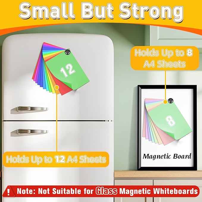 16 Pcs Fridge Magnets, Small Strong Magnetic Push Pins, Black Whiteboard Magnets for Locker, Kitchen Decor and Accessories, Office, Classroom Organization, Great Christmas Gifts for Men Women