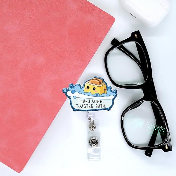 Generic Retractable Badge Holder with ID Clip - Acrylic Badge Accessory for Nurses, Office Workers, Teachers & Students