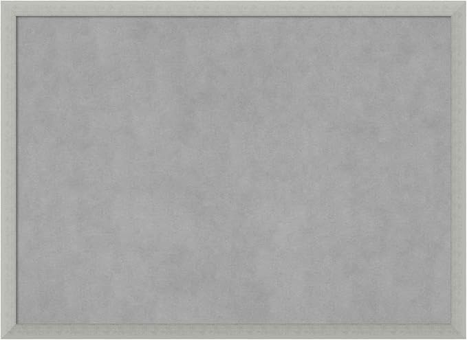 Amanti Art Silver Framed Magnetic Board 22x30 Medium Vision Board for use with Magnets, 100% Metal Sheet to Display Items as Office Decor or for Home Organization in mudroom, Kitchen or Kids Room
