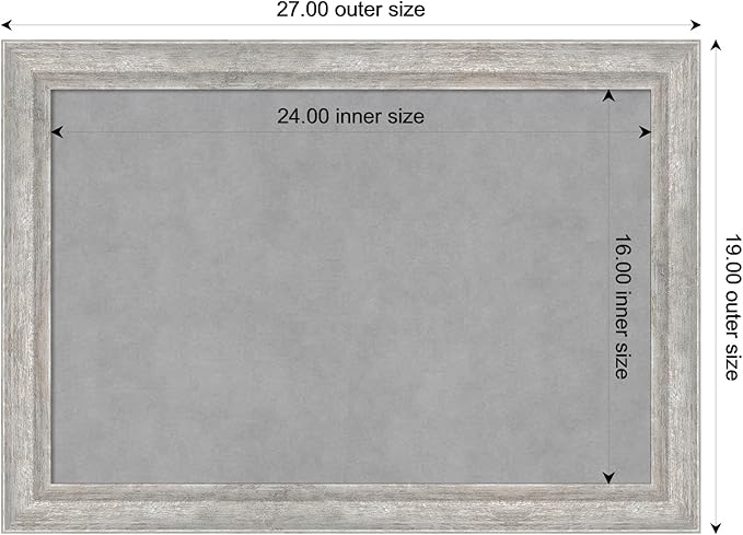 Amanti Art Silver Framed Magnetic Board 19x27 Medium Vision Board for use with Magnets, 100% Metal Sheet to Display Items as Office Decor or for Home Organization in mudroom, Kitchen or Kids Room