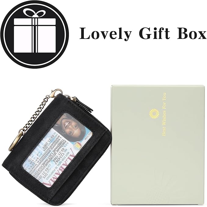 GOIACII Small Genuine Leather Wallet for Women, RFID Blocking Credit Card Holder Wallet