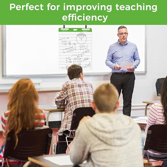 DINGIXOC Mini Easel Pads 13 x 17 Inch, 4 Pack Non-Stick Flip Chart Paper for Teacher, Training, Presentations or Brainstorming, 30 Sheets/Pad, Fits Most Easel Stands (Lined)