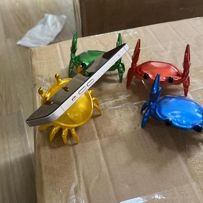 LOGUTIA Crab Phone Pencil Stand Creative Pen Holder Pencil Holder Spoon Holder - Blue Crab Phone Stand Crab Pen Holder Support Cute Crab Statue(blue)