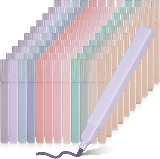 IANFAN 120 Pcs Bible Highlighters Aesthetic, Chisel Tip Cute Pastel Highlighters No Bleed Soft Color 12 Assorted Color Marker Pens for Notes Journaling Office Supplies