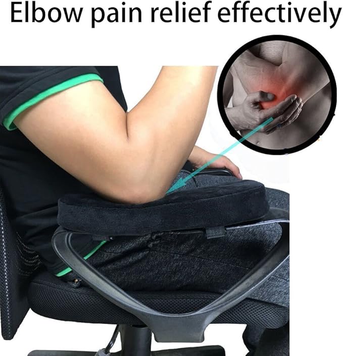 Sunnors Memory Foam Chair Armrest Pad, Comfy Office Chair Arm Rest Cover for Elbows and Forearms Pressure Relief(Set of 2)