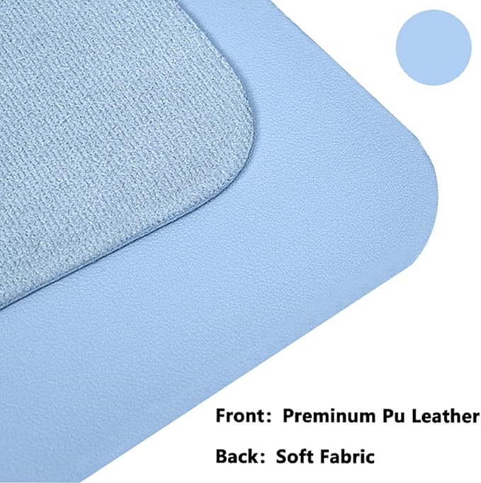 PU Leather Desk Pad Protector Gaming Mouse Pad Non Slip Desk Mat for Keyboard and Mouse Waterproof Desk Writing Pad for Office and Home Desk Accessories(Blue, 31.5 * 15.7)