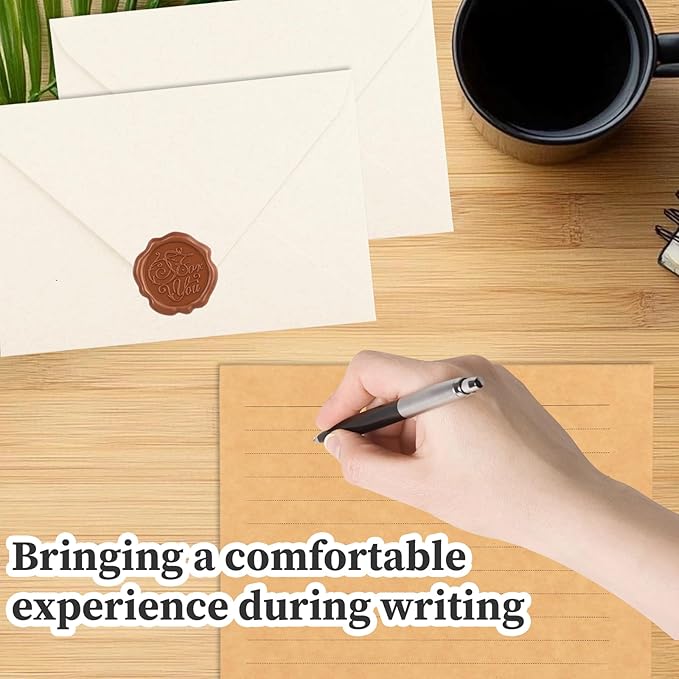 54 Pack Stationery Letter and Envelopes,Stationary Set Includ 30 Letter Paper 12 Envelopes and 12 Wax Seal Stickers for Love Letters,Party Invitations,Greeting Cards(White)