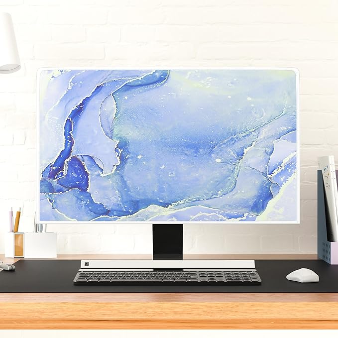 Baocicco Modern Violet Marble Waterproof TV Cover Anti-Static Dustproof Protective Cover for LCD/LED/HD 55 Inch Decorative Monitor Accessories Covers for Television LED LCD OLED TVs Screen
