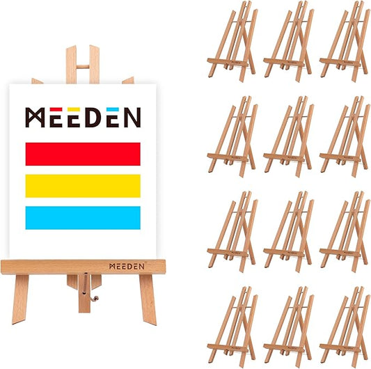 MEEDEN 16 Inch Tabletop Easel: 12 Pack Beech Wood Easel for Painting - Display Table Top Easel Canvas Stand for Painting Sign