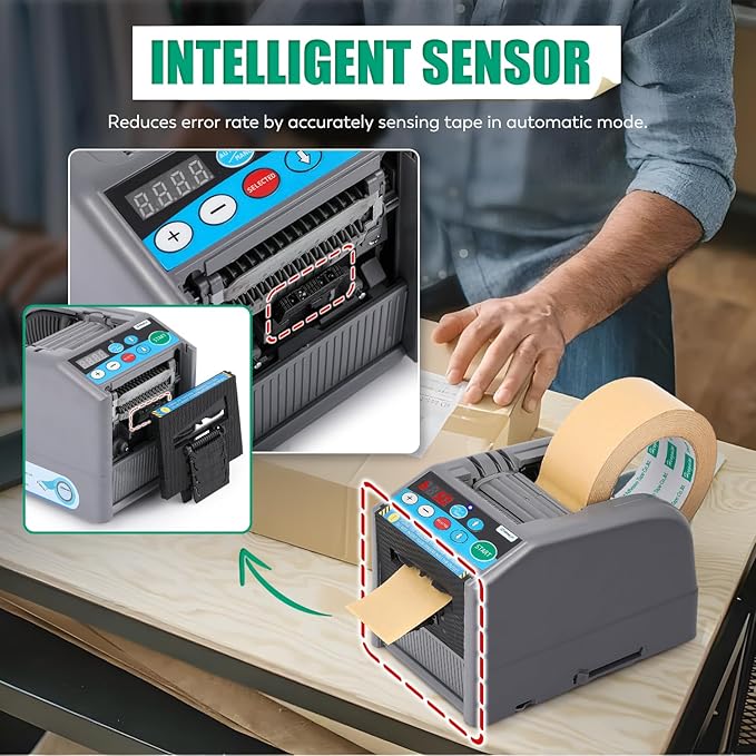 Frifreego Automatic Tape Dispenser Electric Tape Cutter, 39" MAX Cutting Length, with Manual & Auto Modes, Cutting Various Tapes with 0.24-2.36" Width, for Office Warehouse Use, Package Packing