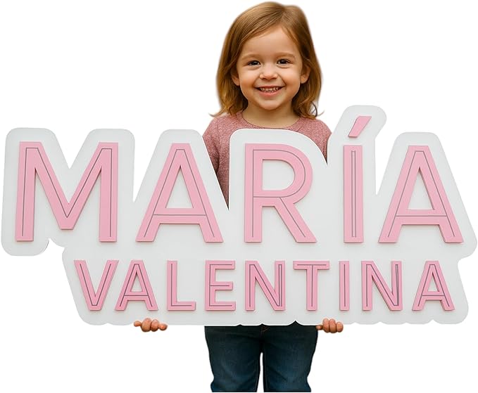 Custom Baby Name Sign- Wood bedroom sign- Kids room decor (Double Layer Name Sign)