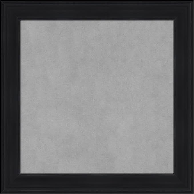 Amanti Art Black Framed Magnetic Board 25x25 Medium Vision Board for use with Magnets, 100% Metal Sheet to Display Items as Office Decor or for Home Organization in mudroom, Kitchen or Kids Room