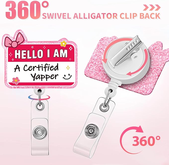 Aoryalps Retractable Badge Reel Holder Retractable with ID Clip for Nurse Nursing Name Tag Card Nursing Student Teacher Doctor Medical Assistant Work Office Clip-Gifts for Nurse