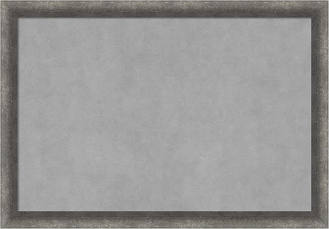 Amanti Art Grey Framed Magnetic Board 18x26 Medium Vision Board for use with Magnets, 100% Metal Sheet to Display Items as Office Decor or for Home Organization in mudroom, Kitchen or Kids Room
