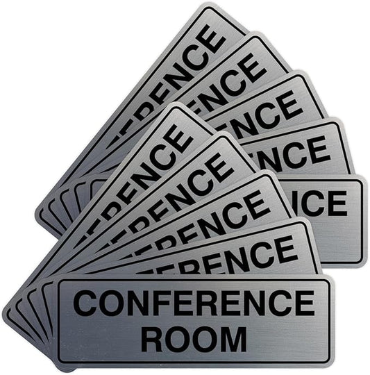 Standard Conference Room Sign - Silver - Small 10 Pack