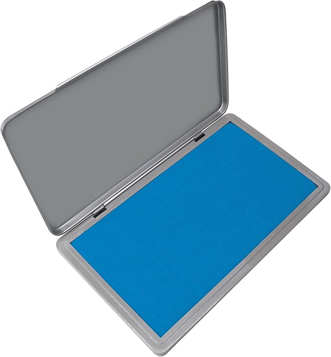 Metal Case Stamp Pad Large Size, Sky Blue Color - Size: 3" x 6" - Choose from 15 Ink Colors