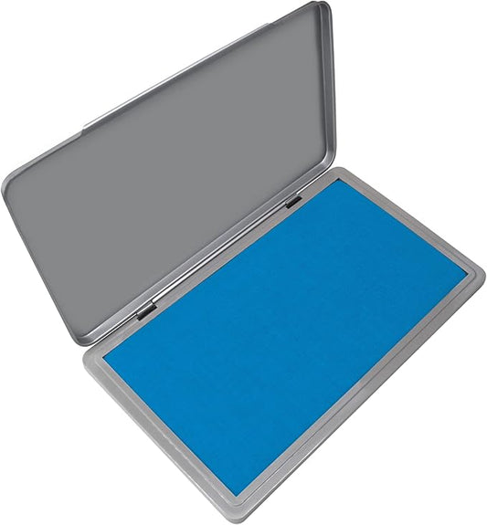 Metal Case Stamp Pad Large Size, Sky Blue Color - Size: 3" x 6" - Choose from 15 Ink Colors