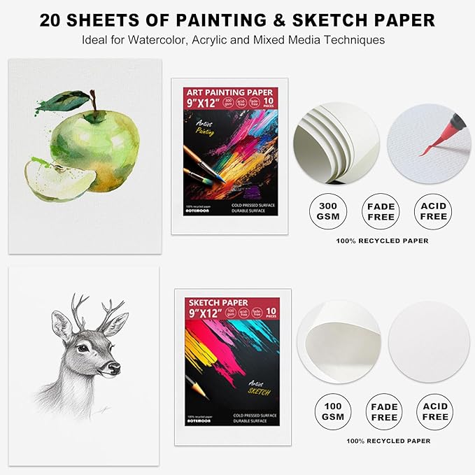Tabletop Easel for Painting, 13.8"x11.4" Adjustable Portable Art Easel Includes Art Painting Papers, Sketch Papers and Masking Tape, Pinewood Drawing Board for Canvas, Books and Artwork