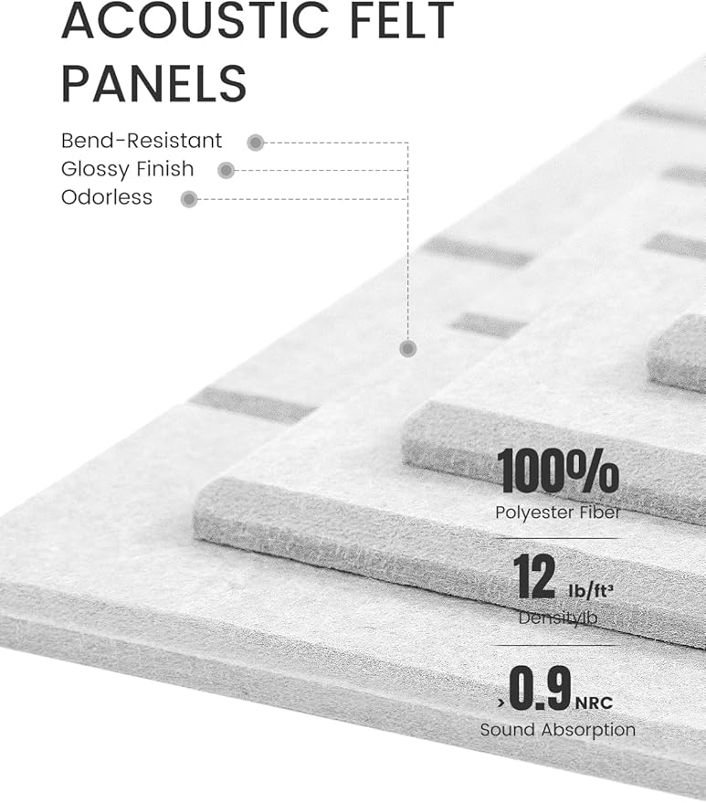 Fluxynara Large Felt Bulletin Board 48" x 36" Cork Board Alternative-12 Pack with 70 Safe Removable Adhesive Tabs, Cork Boards for Walls Cork Board for Home Office Classroom Pin Board-Light Gray