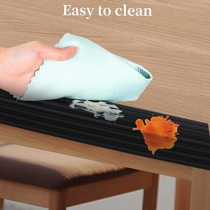 VOCOMO Corner Protector for Baby, Widen Edge Protector with Adhesive Backing, Baby Proofing Edge Corner Protectors Self Adhesive Furniture Corner Guard Bumper for Table, Desk, Fireplace (Black, 6.6ft)