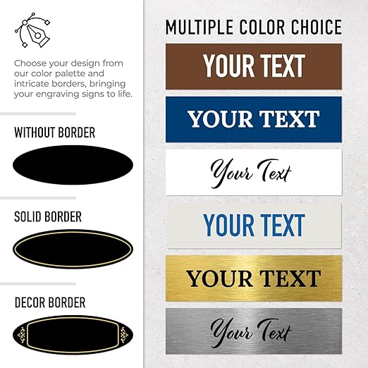 Custom Wall or Door Sign, Personalized Plaque Engraved Message for Bussiness, Property and Home Indoor/Outdoor, 2x6 Inches, Made in USA by Sigo Signs - Oval