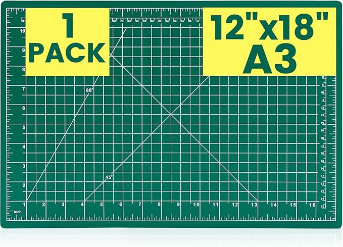 CLOYAN Cutting Mat 12"x18", 1 Pack Double-Sided 5-Ply Self Healing Sewing Cutting Mat, Cutting Mats Board for Crafts-Sewing, Fabric, Quilting, Scrapbooking Project