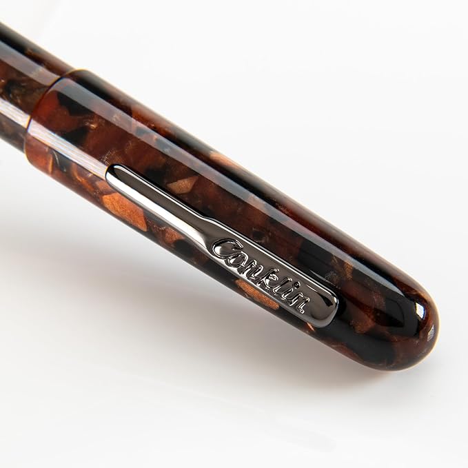 Conklin All American Fountain Pen in Brownstone – Stub Nib, Rich Brown Finish & Artistic Design – Ideal Gift for Calligraphers & Collectors