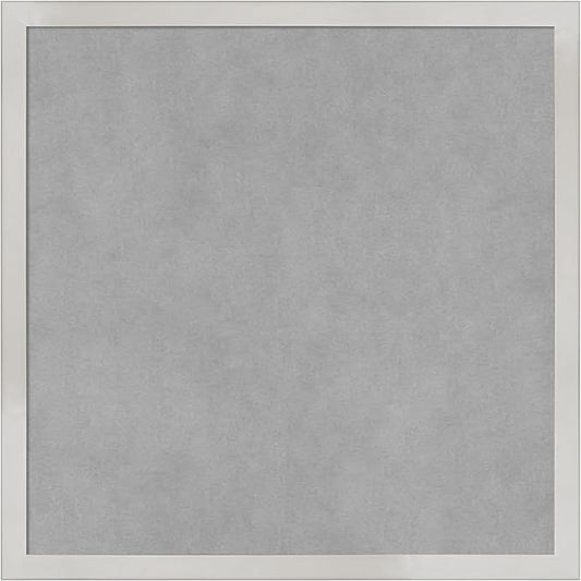 Amanti Art Silver Framed Magnetic Board 17x17 Small Vision Board for use with Magnets, 100% Metal Sheet to Display Items as Office Decor or for Home Organization in mudroom, Kitchen or Kids Room