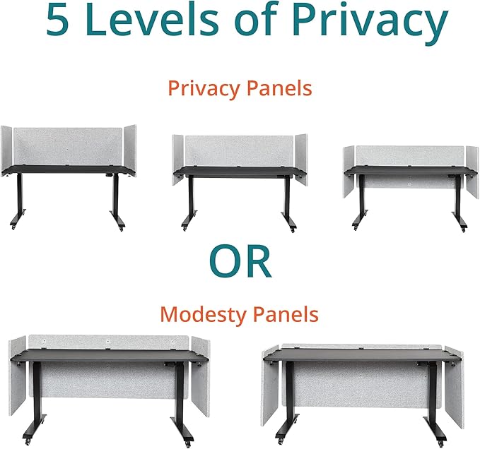 Stand Up Desk Store ReFocus Clamp-on Acoustic Desk Divider Privacy Panel That Reduces Noise and Visual Distractions (Ash Gray, 23.6" x 23.6")