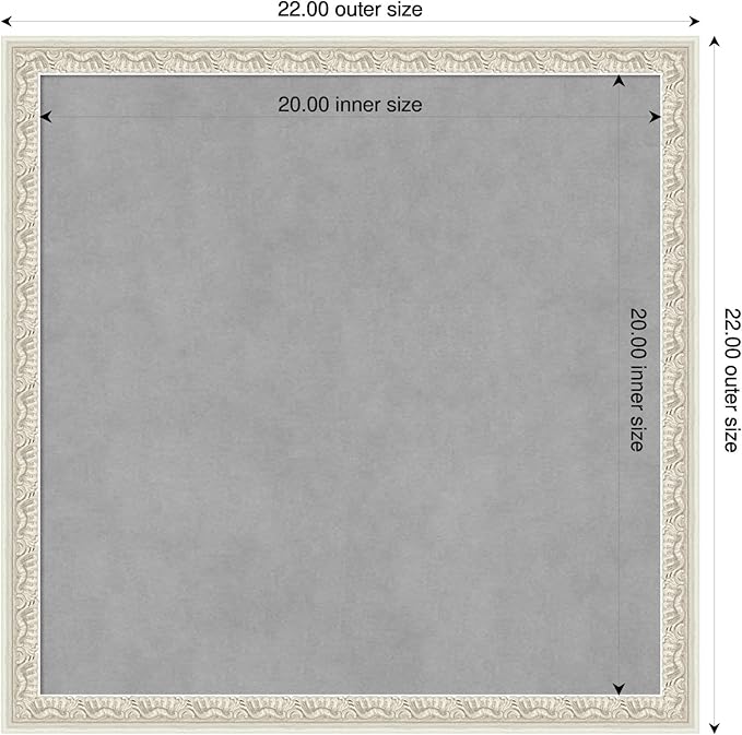 Amanti Art Silver Framed Magnetic Board 22x22 Medium Vision Board for use with Magnets, 100% Metal Sheet to Display Items as Office Decor or for Home Organization in mudroom, Kitchen or Kids Room