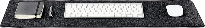 Wolvende Premium Felt Desk Mat | Small 12" x 27.5" Multifunctional Desk Pad for Home Office | Dark Gray