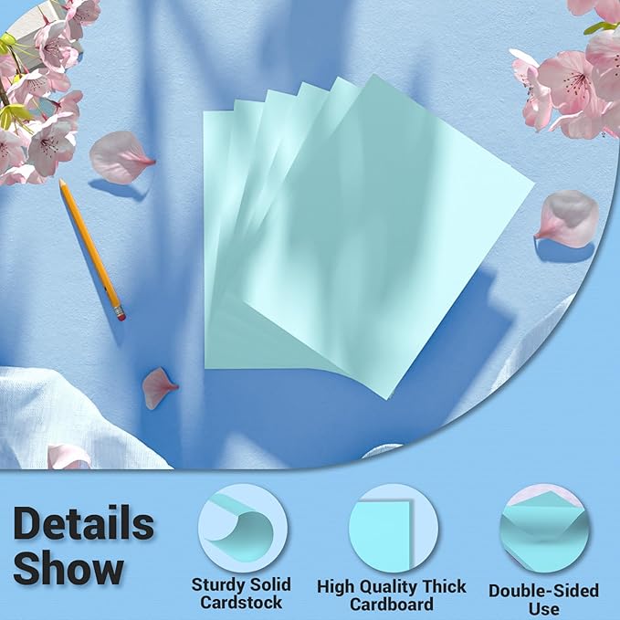 Cardstock 8.5 x 11, Thick Printer Paper 75 lb/200 gsm, 120 Sheets Card Stock Blue, Heavy Card stock, Art CardStock Paper for Invitations, Diy Cards, Business Cards, Menus, Crafts, Drawing etc