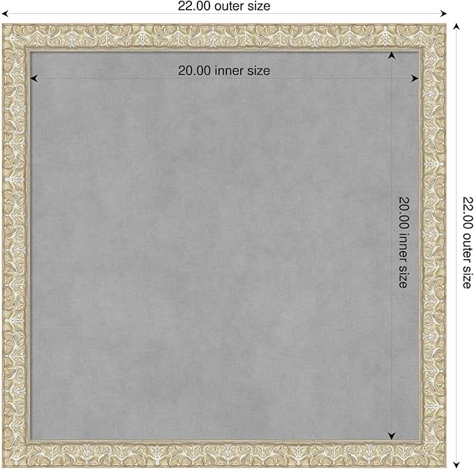 Amanti Art Silver Framed Magnetic Board 22x22 Medium Vision Board for use with Magnets, 100% Metal Sheet to Display Items as Office Decor or for Home Organization in mudroom, Kitchen or Kids Room