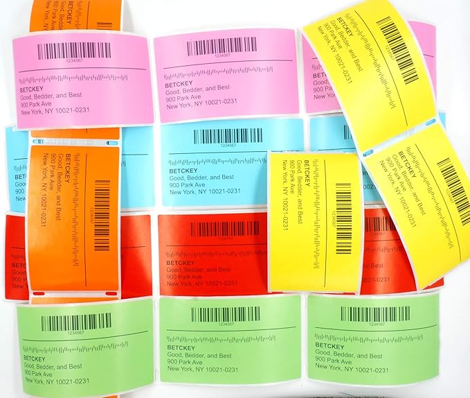 BETCKEY - 4" x 6" Shipping Labels Compatible with Zebra & Rollo Label Printer(not for dymo 4XL),Premium Adhesive & Perforated[Light Blue, 6 Rolls, 1500 Labels]