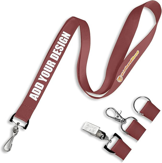Wristband Bros Custom Lanyards For ID Badges, Keys & More | Add Text & Logos | Choose Your Attachment | Bulk Quantities For Events