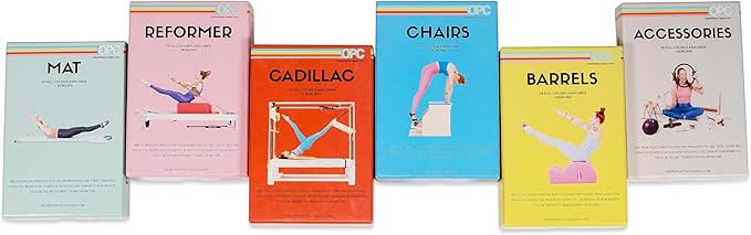 OnlinePilatesClasses Pilates Reformer Deck with Free Video Tutorials, Fitness Flash Cards with 79 All-Levels Cards for Home Gym Exercise, Reformer Not Included