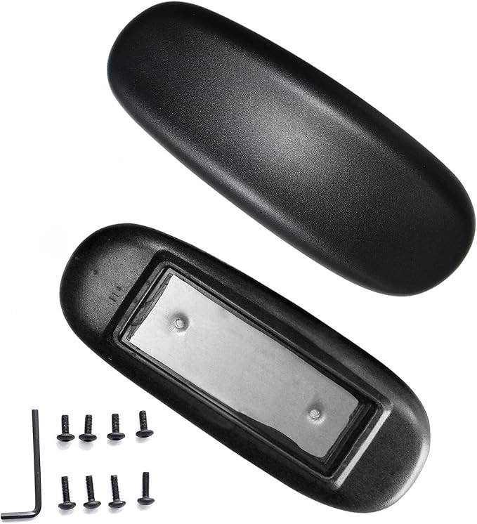 MySit Office Chair Armrest Replacement Arm Pads Univeral 4" Mounting Hole (Set of 2) Black
