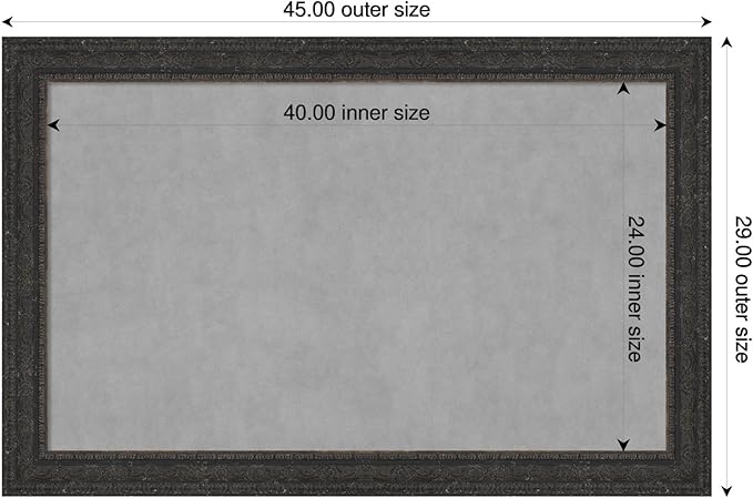 Amanti Art Black Framed Magnetic Board 29x45 Large Vision Board for use with Magnets, 100% Metal Sheet to Display Items as Office Decor or for Home Organization in mudroom, Kitchen or Kids Room