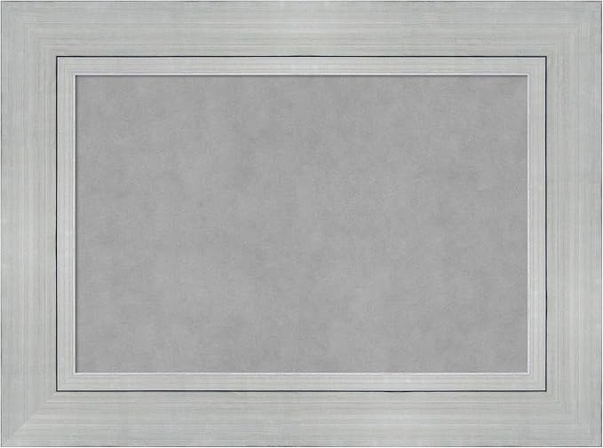 Amanti Art Silver Framed Magnetic Board 23x31 Medium Vision Board for use with Magnets, 100% Metal Sheet to Display Items as Office Decor or for Home Organization in mudroom, Kitchen or Kids Room