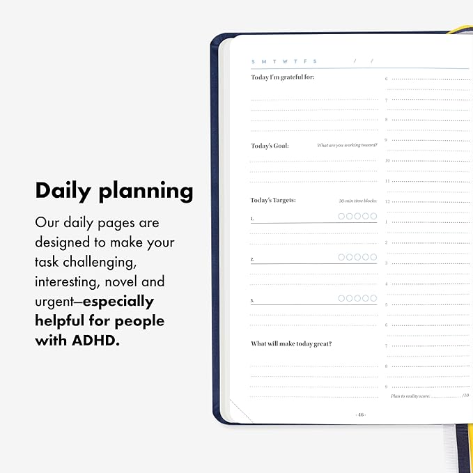 BestSelf 13-Week Self Journal & Goal Planner – Undated Daily ADHD-Friendly Journal for Men & Women | Productivity, Gratitude, Reflection & Habit Tracker | 2026 Life Organizer with Prompts, Grey Mist